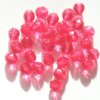 25 8mm Faceted Raspberry Pink Firepolish Beads